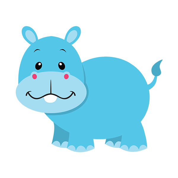 Stickers pour enfants: Hippopotame heureux