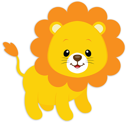 Stickers pour enfants: Lion heureux