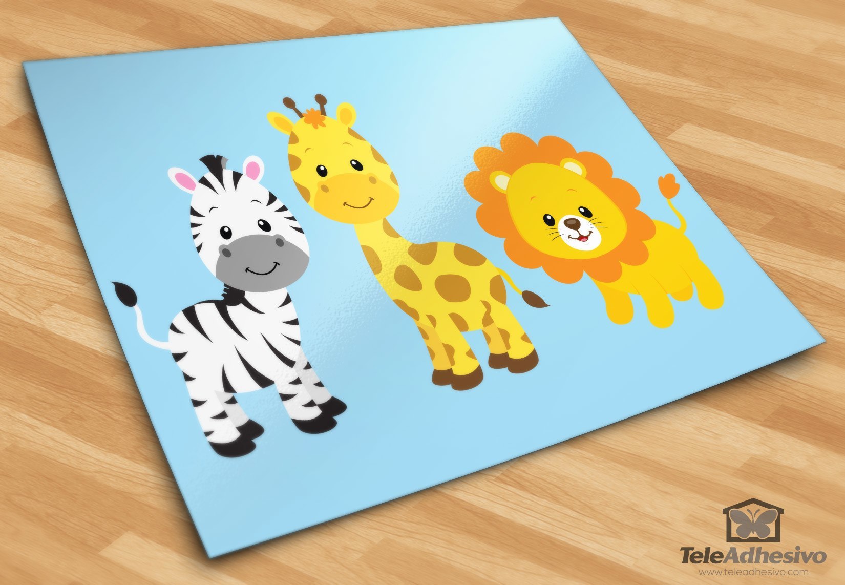 Stickers pour enfants: Safari zèbre, girafe et lion