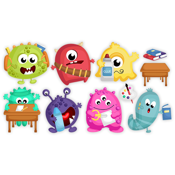 Stickers pour enfants: Kit Les monstres à l'école