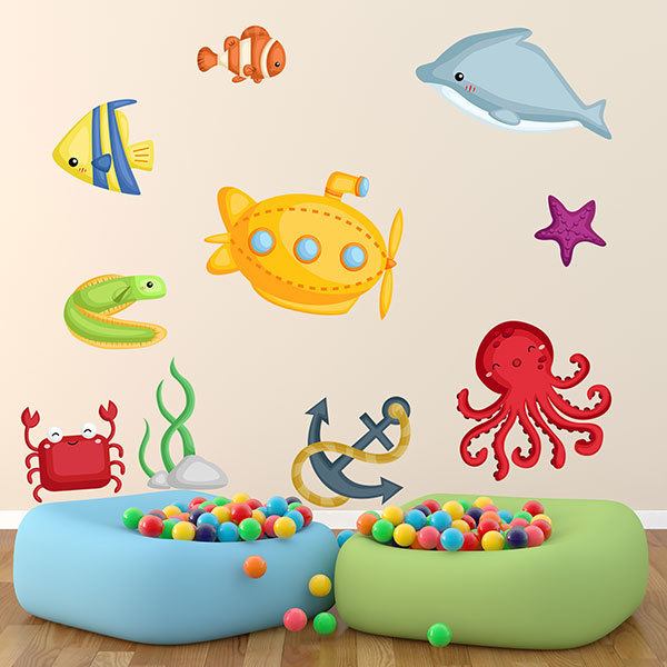 Stickers pour enfants: Kit de voyage Marine World