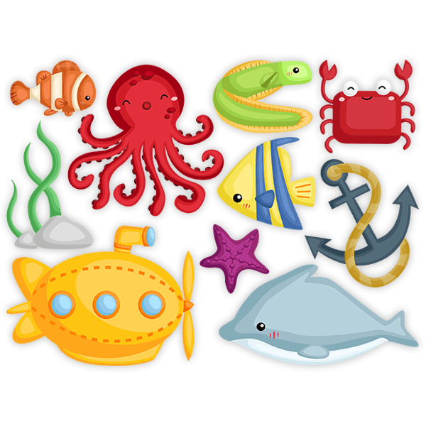 Stickers pour enfants: Kit de voyage Marine World