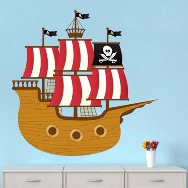 Stickers pour enfants: Petit bateau de pirate