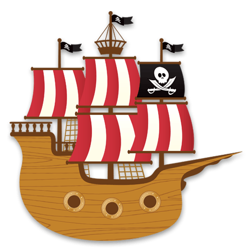 Stickers pour enfants: Petit bateau de pirate