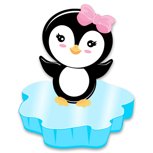 Stickers pour enfants: Pingouin sur glace