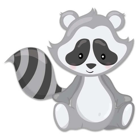 Stickers pour enfants: la forêt de Raccoon