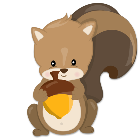 Stickers pour enfants: écureuil forêt