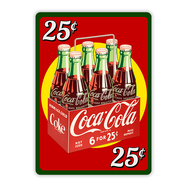 Autocollants: 6 Packs de Coca Colas pour 25 Cents