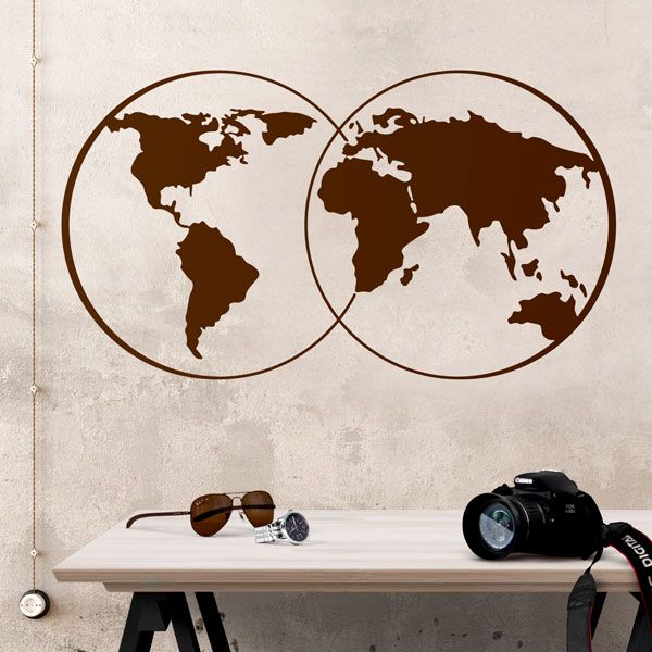 Stickers muraux: Cercles de la Carte du Monde