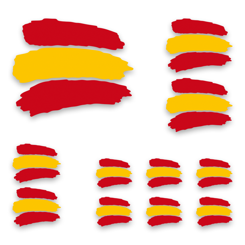 Autocollants: Drapeau Espagne Kit