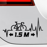 Autocollants: Cardiogramme Distance du Vélo 1.5m 2