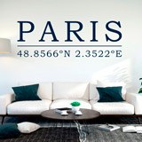 Stickers muraux: Coordonnées géographiques de Paris 2