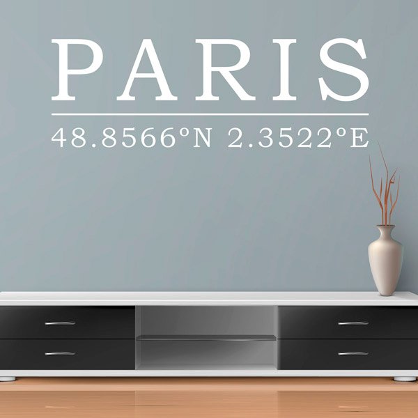 Stickers muraux: Coordonnées géographiques de Paris