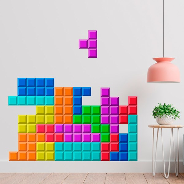 Sticker mural Tetris Pièces