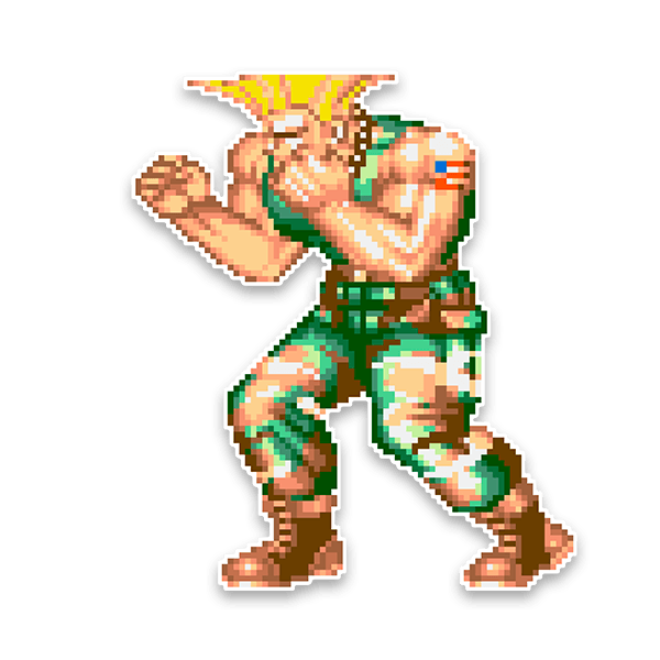 Stickers muraux: Street Fighter Guile Pixel Art