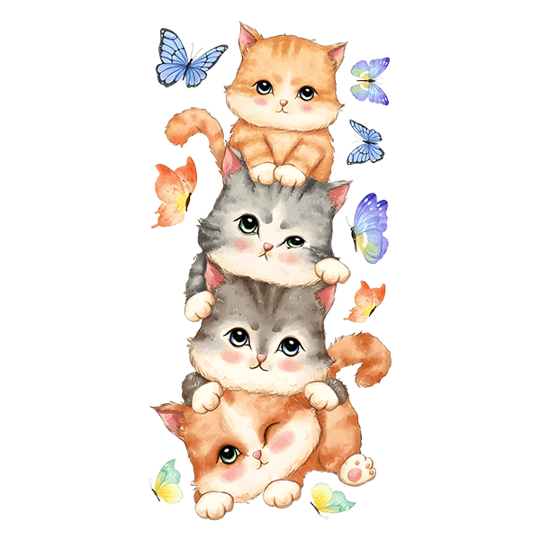 Stickers pour enfants: Chats et papillons