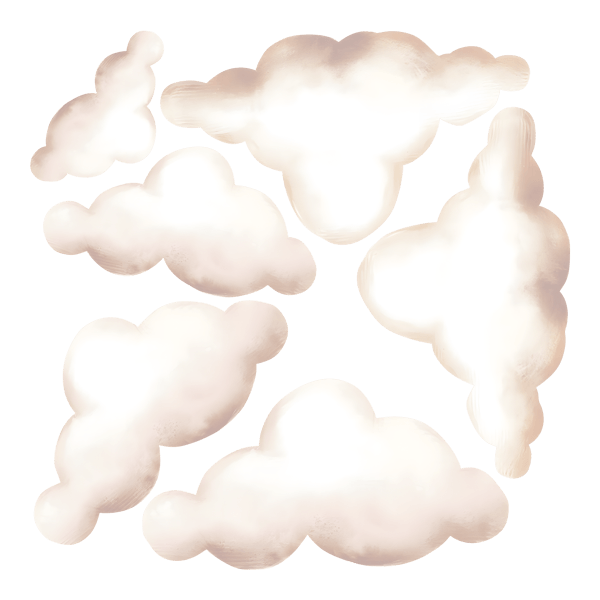 Stickers pour enfants: Nuages doux