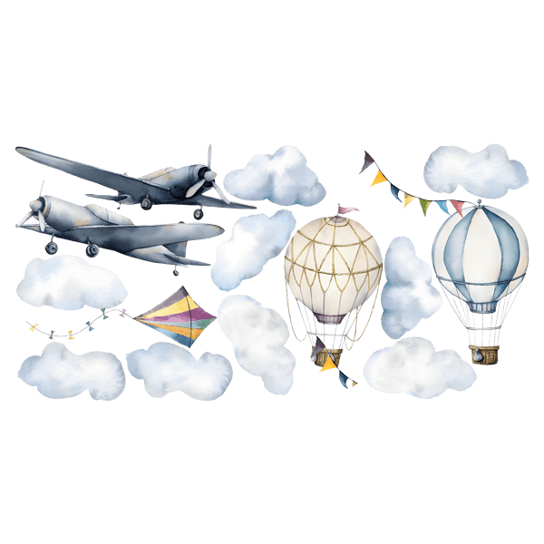 Stickers pour enfants: Avions et ballons