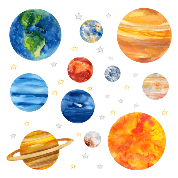 Stickers pour enfants: Planètes et étoiles