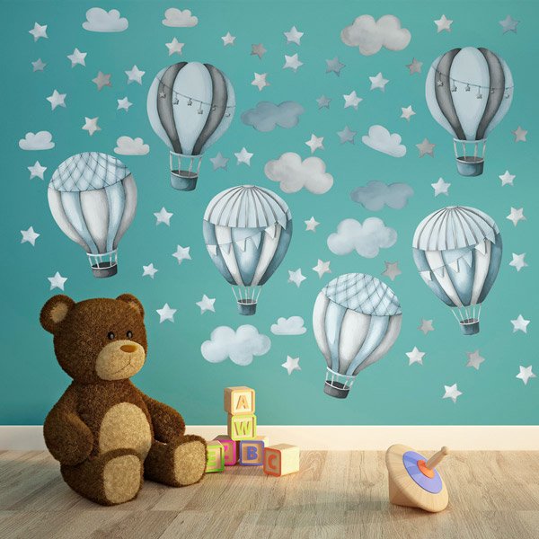 Stickers pour enfants: Ballons et nuages