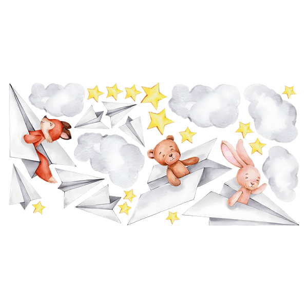 Stickers pour enfants: Avions en papier