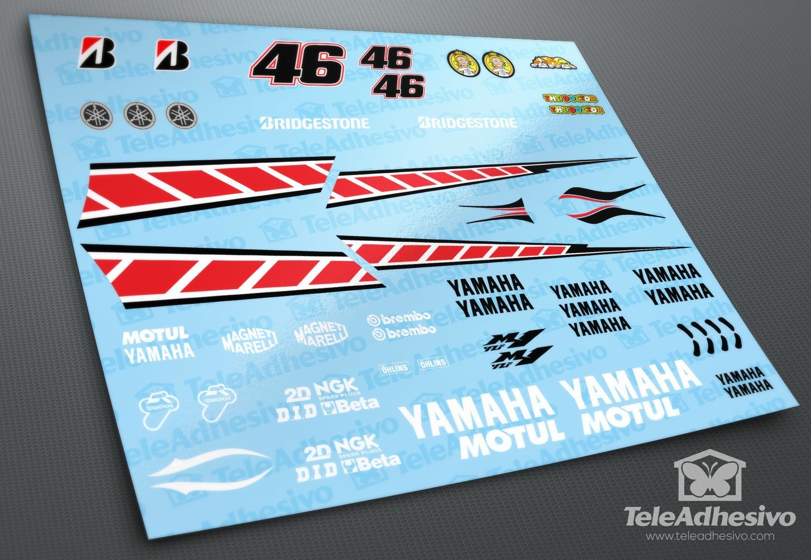 Autocollants: Kit Yamaha 50th Anniversary Valencia 2005 