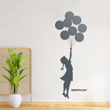 Stickers muraux: Banksy, Fille aux Ballons 3