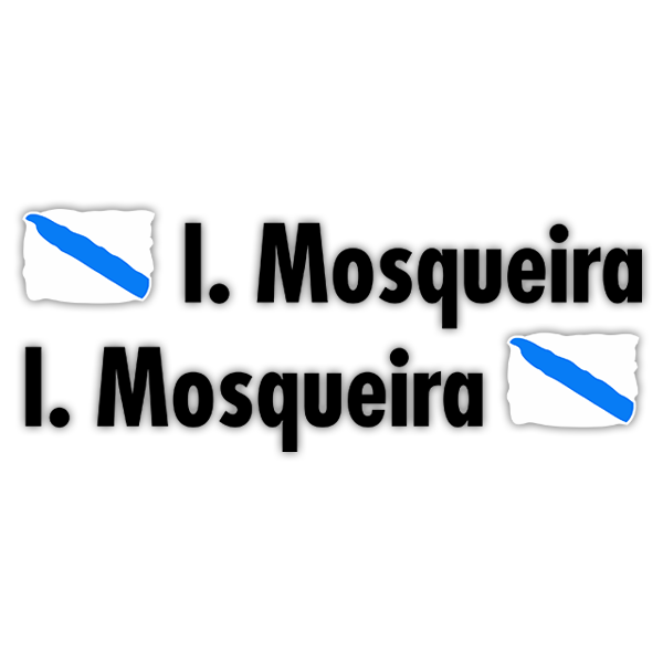 Autocollants: 2 Drapeaux Galice + Nom en noir