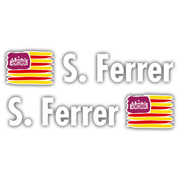 Autocollants: 2 Drapeaux Baléares + Nom en blanc