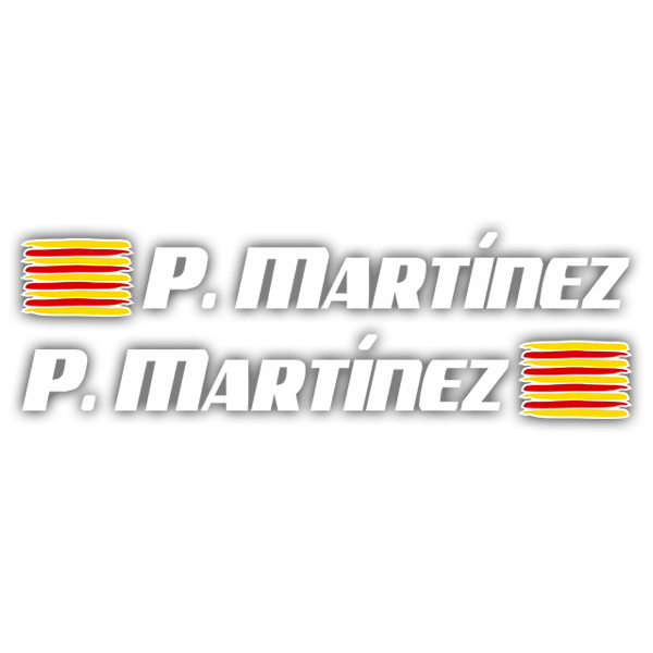 Autocollants: 2 Drapeaux Catalogne + Nom sport blanc