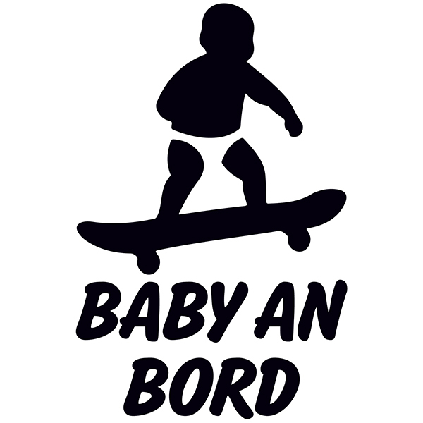 Autocollants: Bébé à bord skate allemand