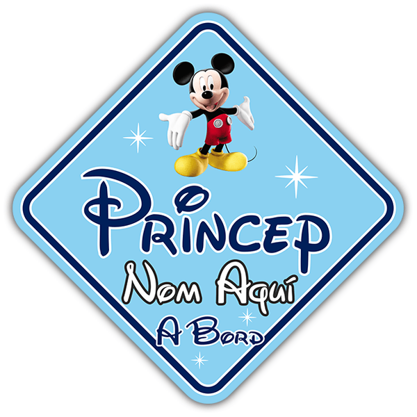 Autocollants: Prince à bord personnalisé Disney - catalan