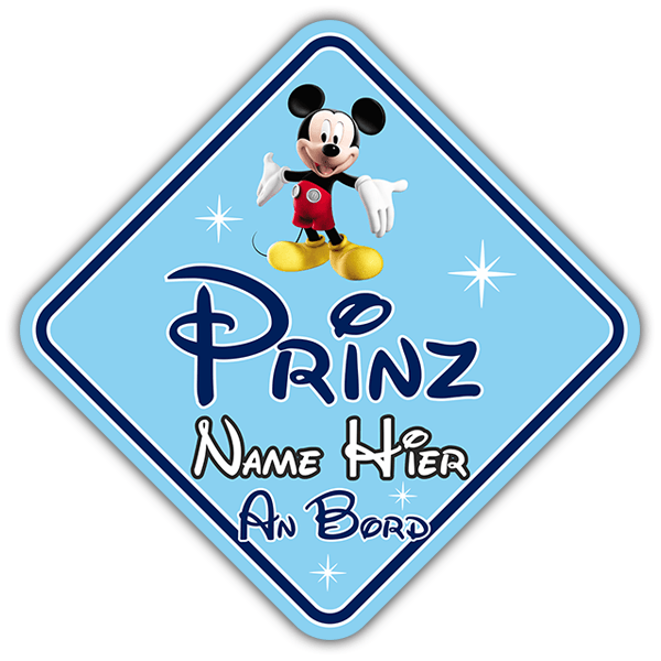 Autocollants: Prince à bord personnalisé Disney - allemand