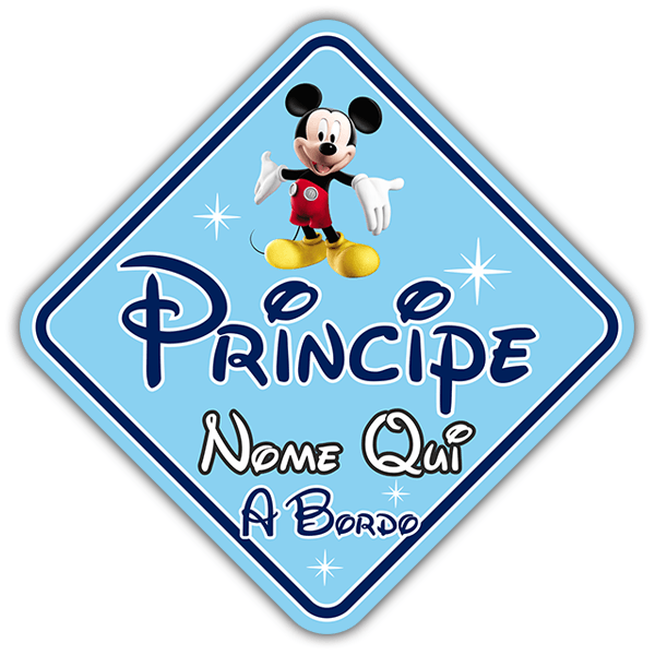 Autocollants: Prince à bord personnalisé Disney - italien