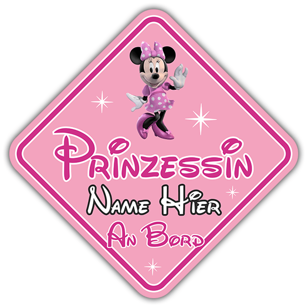 Autocollants: Princesse à bord personnalisée - allemand