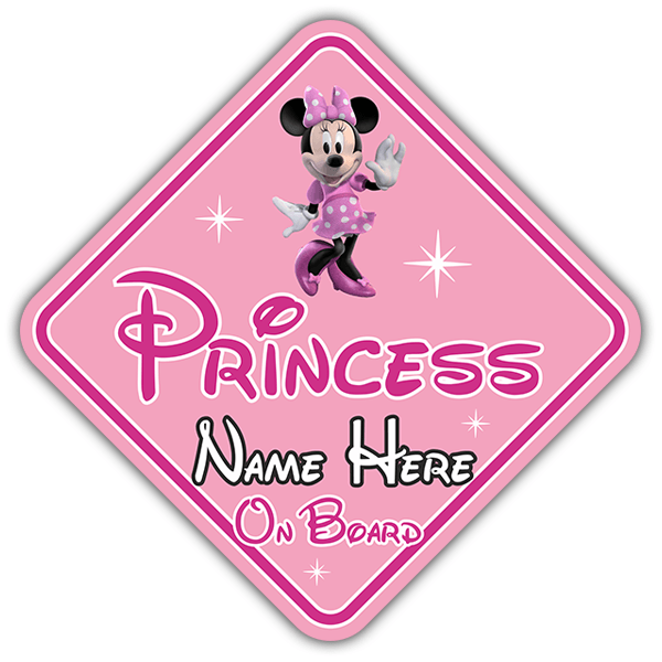 Autocollants: Princesse à bord personnalisée - anglais