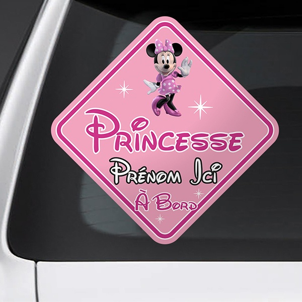 Autocollant Voiture « Bébé à Bord » Ou « Princesse à Bord » – Vinyle Blanc Brillant – Résistant Aux Intempéries