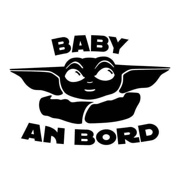 Autocollants: Baby Yoda à bord - Allemand