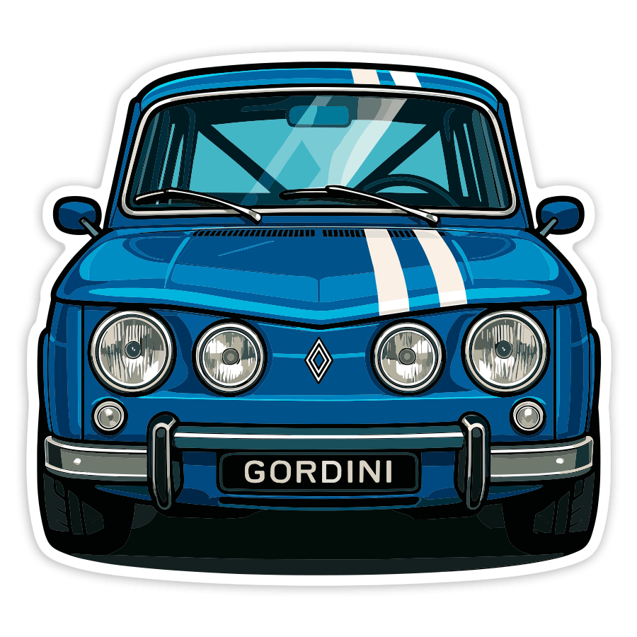 Autocollants: Voiture Renault 8 Gordini