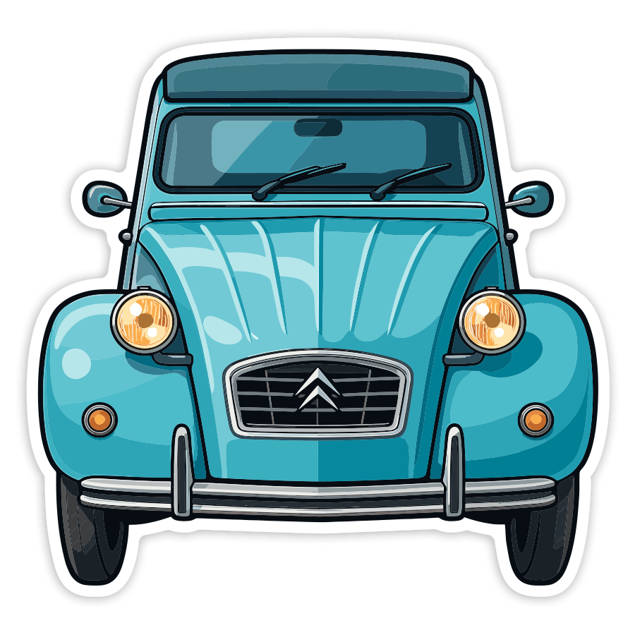 Autocollants: Voiture Citroën 2CV