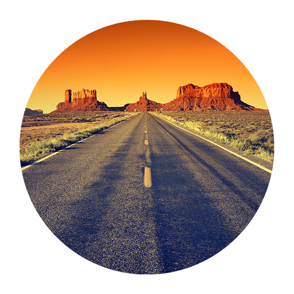 Stickers muraux: Coucher de Soleil sur la Route 66