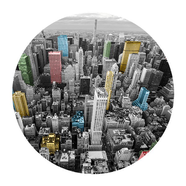 Stickers muraux: Gratte-ciels Colorés