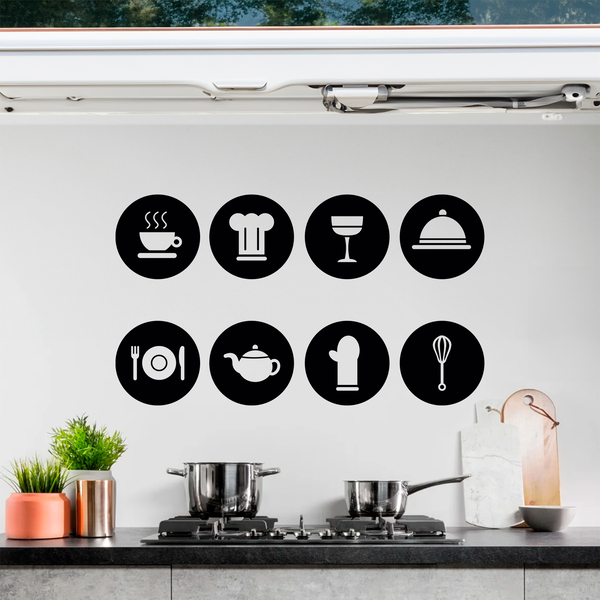 Stickers meuble cuisine pictogrammes