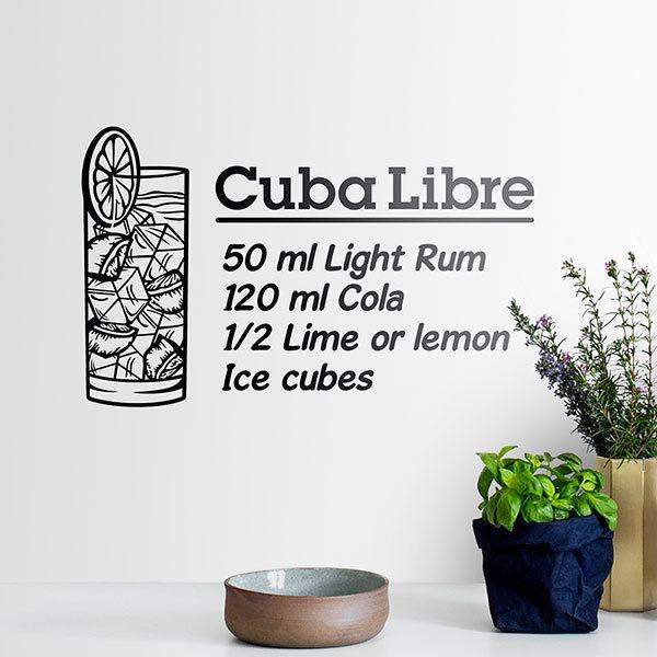 Stickers muraux: Cocktail Cuba Libre - anglais
