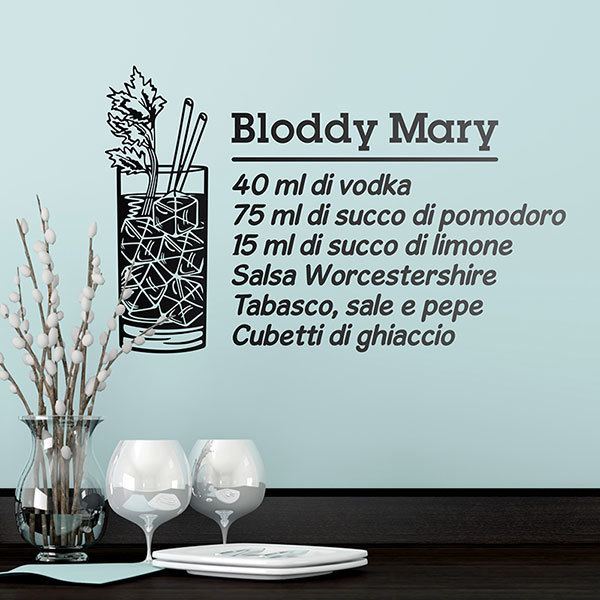 Stickers muraux: Cocktail Bloddy Mary - italien. 