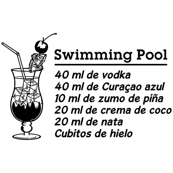Stickers muraux: Cocktail Swimming Pool - espagnol