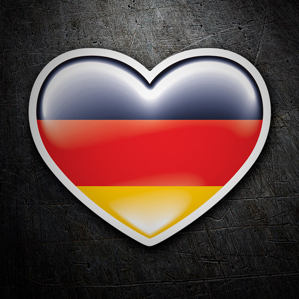 Coeur autocollant avec le pavillon de l'Allemagne