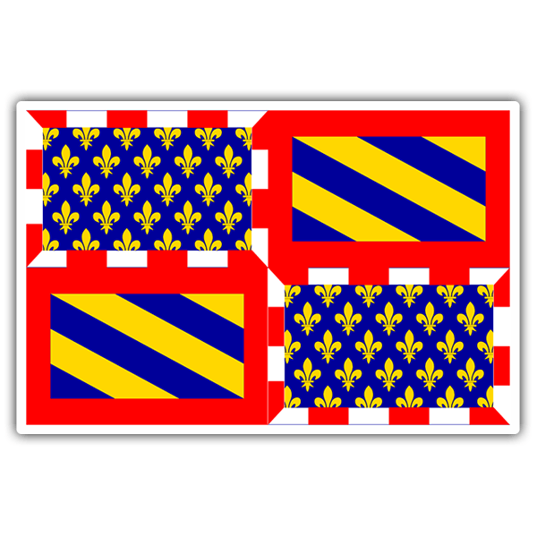 Autocollants: Drapeau Bourgogne