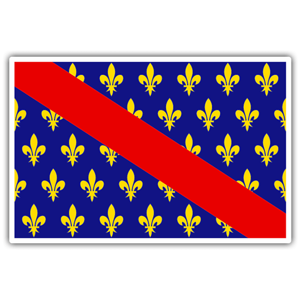 Autocollants: Drapeau Bourbonnais