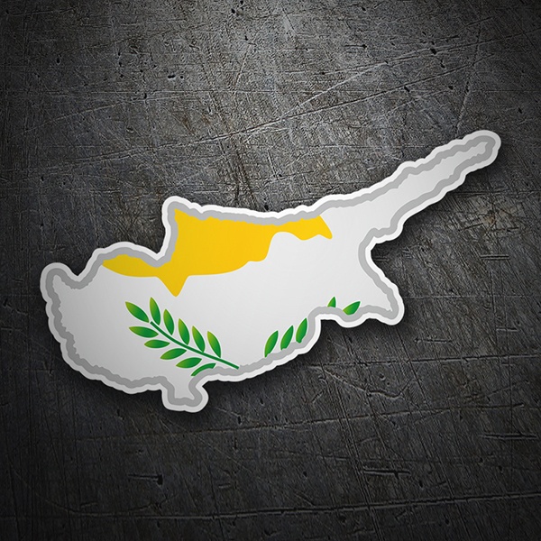 Autocollants: Carte drapeau Chypre 